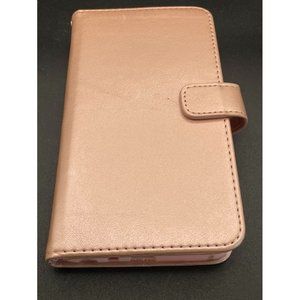 Pink LG StyLo 2 w/ Strap & 9 Credit Card Slots Wallet & Phone Case  Length 7 In.